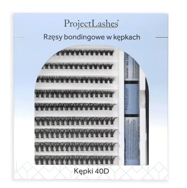 Rzęsy bondingowe DIY ProjectLashes 40D bond & seal akcesoria CLUSTER