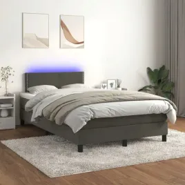 vidaxl-lozko-kontynentalne-z-materacem-i-led-szary-aksamit-120x200cm