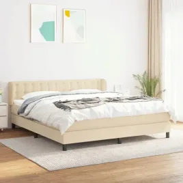 vidaxl-lozko-kontynentalne-z-materacem-kremowe-tkanina-160x200-cm