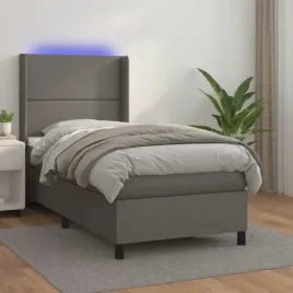 vidaxl-lozko-kontynentalne-z-materacem-i-led-szara-ekoskora-100x200cm