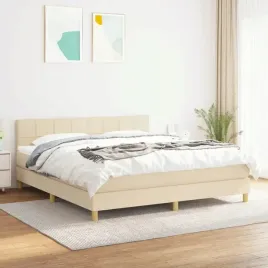 vidaxl-lozko-kontynentalne-z-materacem-kremowe-tkanina-180x200-cm