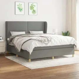 vidaxl-lozko-kontynentalne-z-materacem-ciemnoszara-tkanina-180x200-cm