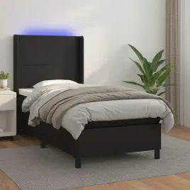 vidaxl-lozko-kontynentalne-z-materacem-i-led-czarna-ekoskora-90x200-cm