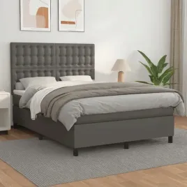 vidaxl-lozko-kontynentalne-z-materacem-szare-ekoskora-140x200-cm
