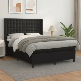 vidaxl-lozko-kontynentalne-z-materacem-czarne-ekoskora-140x200-cm