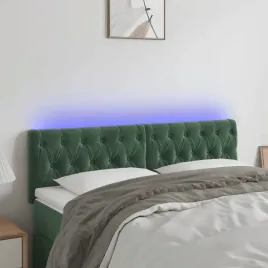 vidaxl-zaglowek-do-lozka-z-led-ciemnozielony-144x7x78-88-cm-aksamit