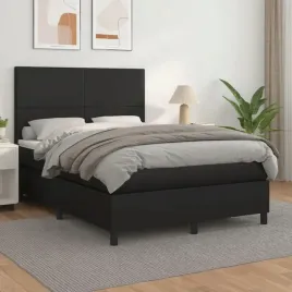 vidaxl-lozko-kontynentalne-z-materacem-czarne-ekoskora-140x200-cm