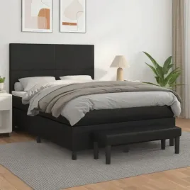 vidaxl-lozko-kontynentalne-z-materacem-czarne-ekoskora-140x200-cm