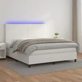 vidaxl-lozko-kontynentalne-z-materacem-i-led-biala-ekoskora-160x200cm