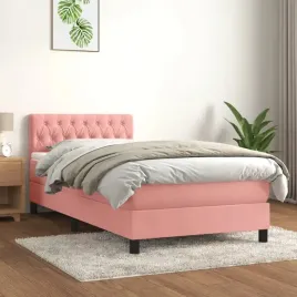 vidaxl-lozko-kontynentalne-z-materacem-rozowe-aksamit-90x200-cm