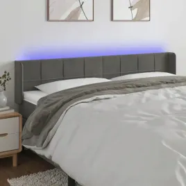 vidaxl-zaglowek-do-lozka-z-led-ciemnoszary-203x16x78-88-cm-aksamit