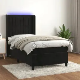 vidaxl-lozko-kontynentalne-z-materacem-i-led-czarny-aksamit-100x200cm
