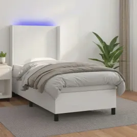 vidaxl-lozko-kontynentalne-z-materacem-i-led-biala-ekoskora-100x200cm