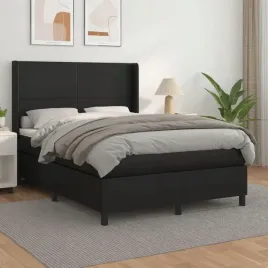 vidaxl-lozko-kontynentalne-z-materacem-czarne-ekoskora-140x200-cm