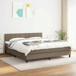 vidaxl-lozko-kontynentalne-z-materacem-taupe-tkanina-160x200-cm