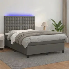 vidaxl-lozko-kontynentalne-z-materacem-i-led-szara-ekoskora-140x200cm