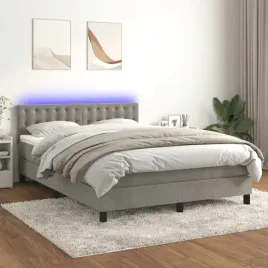 vidaxl-lozko-kontynentalne-z-materacem-jasnoszare-140x190cm-aksamit