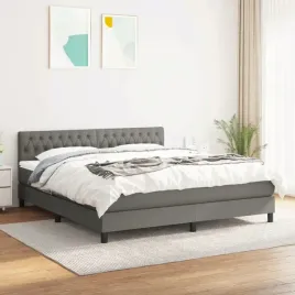 vidaxl-lozko-kontynentalne-z-materacem-ciemnoszara-tkanina-180x200-cm