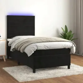 vidaxl-lozko-kontynentalne-z-materacem-i-led-czarny-aksamit-90x190-cm