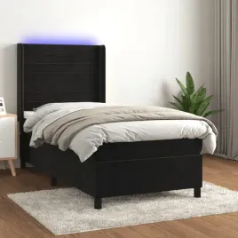 vidaxl-lozko-kontynentalne-z-materacem-i-led-czarny-aksamit-90x190-cm