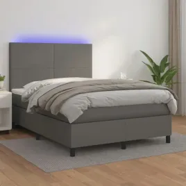 vidaxl-lozko-kontynentalne-z-materacem-i-led-szara-ekoskora-140x200cm