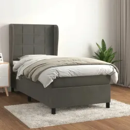 vidaxl-lozko-kontynentalne-z-materacem-ciemnoszary-aksamit-100x200cm