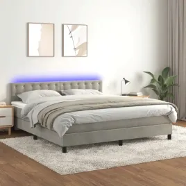 vidaxl-lozko-kontynentalne-z-materacem-i-led-szare-180x200cm-aksamit