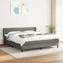 vidaxl-lozko-kontynentalne-z-materacem-ciemnoszara-tkanina-180x200-cm