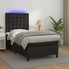 vidaxl-lozko-kontynentalne-z-materacem-i-led-czarna-ekoskora-90x200-cm