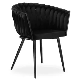 krzeslo-welurowe-velvet-tapicerowane-plecione-warkocze-metalowe-nogi-czarne