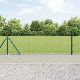 vidaxl-ogrodzenie-z-slupkami-zielony-0-4-x-100-m-stal