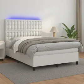 vidaxl-lozko-kontynentalne-z-materacem-i-led-biala-ekoskora-140x200cm