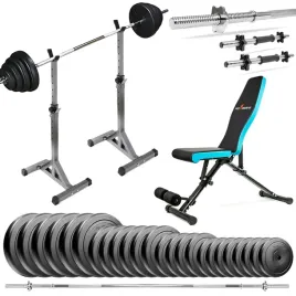 zestaw-kulturystyczny-143kg-silowy-lawka-stojaki-sztanga-hantle-obciazenie