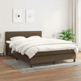 vidaxl-lozko-kontynentalne-z-materacem-brazowe-tkanina-140x200-cm