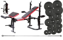 zestaw-kulturystyczny-115kg-silowy-cwiczen-lawka-gryf-prosty-obciazenie