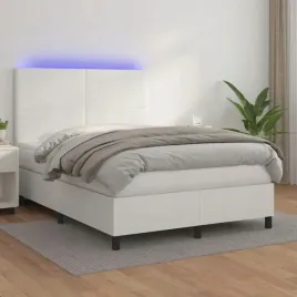 vidaxl-lozko-kontynentalne-z-materacem-i-led-biala-ekoskora-140x190cm