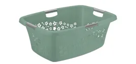 kosz-na-pranie-do-magla-lazienkowy-rotho-flowers-50-l-ciemny-zielony
