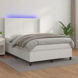 vidaxl-lozko-kontynentalne-z-materacem-i-led-biala-ekoskora-140x190cm