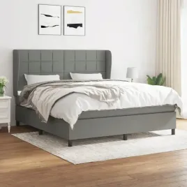 vidaxl-lozko-kontynentalne-z-materacem-ciemnoszara-tkanina-180x200-cm