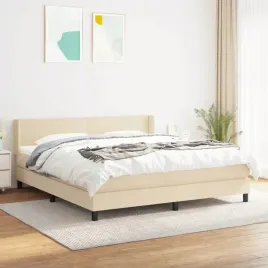 vidaxl-lozko-kontynentalne-z-materacem-kremowe-tkanina-180x200-cm