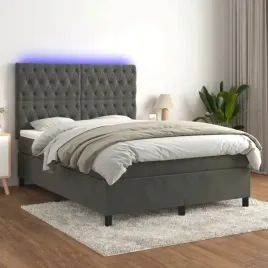 vidaxl-lozko-kontynentalne-z-materacem-i-led-szary-aksamit-140x190cm