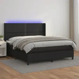 vidaxl-lozko-kontynentalne-z-materacem-i-led-czarna-ekoskora-180x200cm