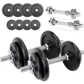 hantle-zeliwne-2x10kg-regulowane-zestaw-hantli-obciazenia-talerze-gryf-20kg