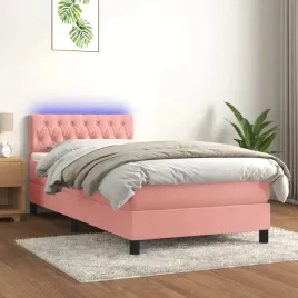 vidaxl-lozko-kontynentalne-z-materacem-i-led-rozowy-aksamit-90x200-cm