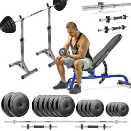 zestaw-kulturystyczny-109kg-silowy-lawka-stojaki-sztanga-hantle-obciazenie
