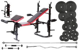 zestaw-kulturystyczny-91kg-silowy-lawka-sztanga-gryf-hantle-obciazenie-21el