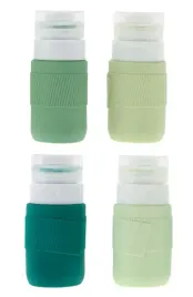 zestaw-czterech-silikonowych-butelek-pojemnikow-podroznych-60ml-zielone