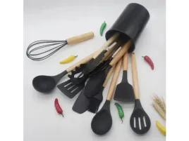 zestaw-przyborow-kuchennych-12-el-silikonowa-lopatka-stojak-czarno-bezowy