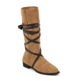 buty-damskie-kozaki-przed-kolano-wsuwane-botki-jesienne-35-brazowe-sznurek
