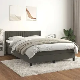vidaxl-lozko-kontynentalne-z-materacem-ciemnoszare-140x200cm-aksamit